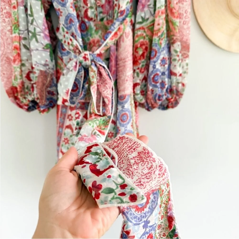 Sue Sartor Boho Floral Tie-Waist Dress - Picture 6 of 9